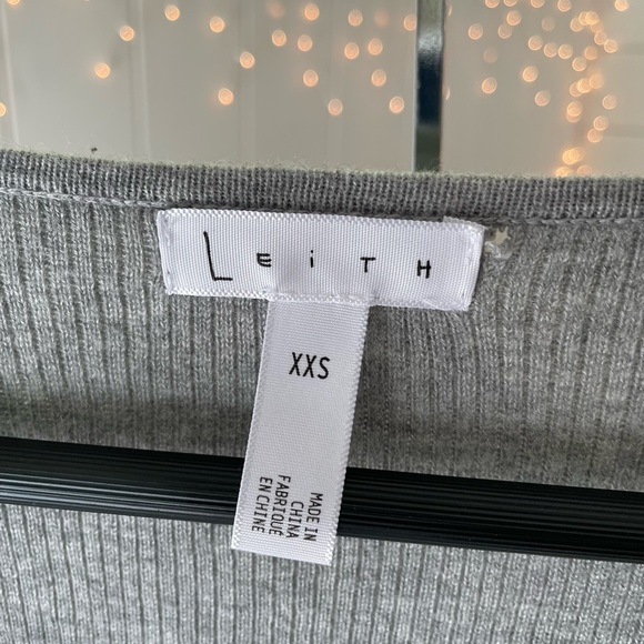 Leith Women Gray Long Sleeve Top XXS - Picture 3 of 4